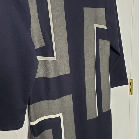 Danny & Nicole 3/4 Sleeve Shift Geometric Colorblock Mod Office Business Petite - Picture 12 of 15